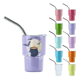 60ml 304 stainless steel mini wine cup Straw Cup 2oz Thermal Insulation Tumbler for Lady