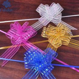 Christmas Decorations 5pcs lot High Quality DIY Yarn Pull Bow Tie 11 Colour Can Choose For Wrapping Tree Decoration175x