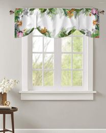 Curtain Jungle Animal Cartoon Giraffe Elephant Window Valance Kitchen Cafe Short Curtains Living Room Tie-Up