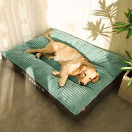 kennels pens Plush Dog Cat Bed Mat Cushion for Medium Large Dogs Sleeping Bed Thicken Soft Kennel Removable Washable Padded Pet Supplies 230926