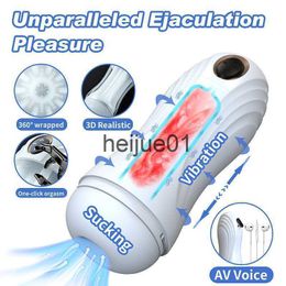 Masturbators Automatic Male Masturbation Cup Fully Waterproof With Rotating Vacuum Suction Modes Real Vagina Adult Sex Toys For Men x0926