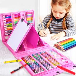 Learning Toys Educational Toys 42-208PCS Children Art Set Painting Watercolour Pencil Crayon Water Pen Doodle Drawing Board Kit Kids Gift 230926