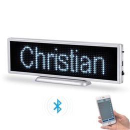 P3 Bluetooth Rechargeable LED sign 16 64 pixels programable scrolling display panel for store desktop or hanging LED sign233l
