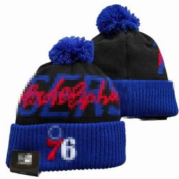 Philadelphia Beanies North American Basketball Team Side Patch Winter Wool Sport Knit Hat Skull Caps A0