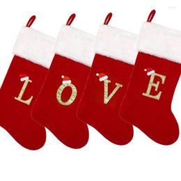 Christmas Decorations Large Monogrammed Stockings With Letters Super Soft Red Letter Stocking For Year Xmas Gift