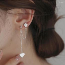 Dangle Earrings Fashion Tassel Long Chain Zircon Love Heart Drop Earring For Women Girls Ear Line Hanging Earings Jewellery Gifts E1182