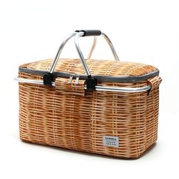 Outdoor Bags Insulated Picnic Basket Portable Collapsible Grocery Leakproof Cooler with Aluminium Handle High Capacity Camping Travel 230926