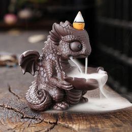 Decorative Objects Figurines Nordic Home Accessories Creative Small Ornaments Dinosaur Desktop Ornaments Treasure Smoke Backflow Incense Home Decor 230925