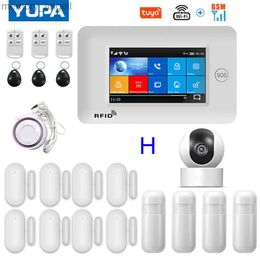 Alarm systems Wireless WIFI GSM Burglar Home Security Alarm System With Motion Sensor And IP Carema TUYA App Compatible With Alexa YQ230927