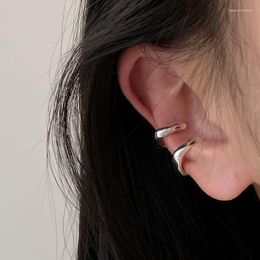 Backs Earrings Simple C-shaped Cuff For Women Silver Colour Geometric Clip Earring Non Pierced Minimalist Smooth Metal Earcilp Jewellery