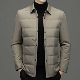 Parkas masculinas para baixo 2023 jaqueta leve masculina outono e inverno nova gola polo pato branco para baixo lazer à prova de vento jaqueta quente yq230927