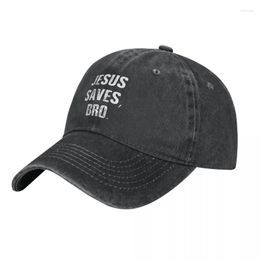 Berets Jesus Saves Bro Baseball Cap Cowboy Hat Peaked Bebop Hats Men And Women