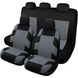 Car Seat Covers Full Set Of Black And Grey Front Split Rear High-end Fabric Interior S
