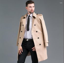 Men's Trench Coats Spring Autumn Mens Man Long Coat Men Clothes Slim Fit Overcoat Sleeve England 2023 Designer Fashion 4XL