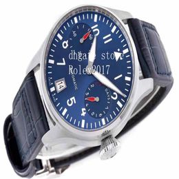 Mens Super ZF Factory Edition Big Pilot Boutique London Edition Asia Clone 52010 Blue Dial Power Reserve indicator Men's271S