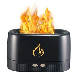 1pc Relaxing Black Flame Humidifier for Office and Home - Soothe Your Senses and Improve Air Quality