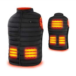 Men Winter Outdoor Electric 5 zone heating Vest USB Heating Padded Vest Winter Thermal Clothes Hiking Warm Padded Jacket