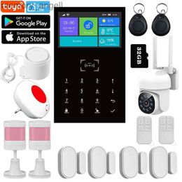 Alarm systems PG109 Tuya WIFI GSM Alarm System Home Burglar Security Works With Alexa Wireless Smart Life Door Window Sensor IP Camera YQ230927