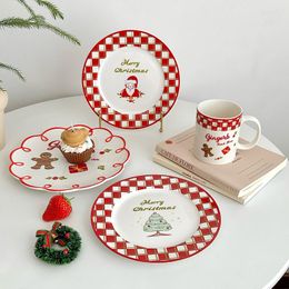 Dinnerware Sets Christmas Han Feng Is Full Of Creative And Cute Ceramic Plates Cups Breakfast Dessert Plate Tableware