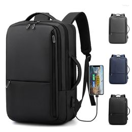 Backpack Expandable Men 14-15.6''USB Charging Large Waterproof School Backpacks Male Business Bag Travel For Mochila