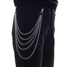 Belts Fashion HipHop Harajuku Heavy Duty Waist Hook Multilayered Chain Link Coil Gothic Keychains