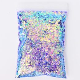 Acrylic Powders Liquids 50GBag Holographic Mixed Hexagon Shape Chunky Nail Sequins Sparkly Flakes Slices Manicure BodyEyeFace Glitter TCF2335 230926