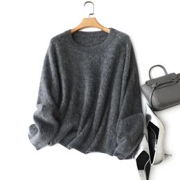 Women's Sweaters Naizaiga 100 cashmere O-neck long sleeve gray white Women summer pullovers sweater KSN225 230927
