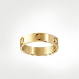 4mm 5mm 6mm titanium steel silver love ring men and women rose gold Jewellery for lovers couple rings gift266o