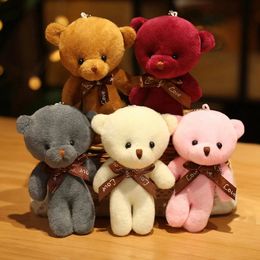 Plush Dolls 10/30/50pcs 12CM Teddy Stuffed Plush Toy Mini Bear Doll Toy Lovely Backpack Keychain Decoration Birthday Party Gifts for Kids 230927