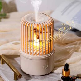 Humidifiers 200ML Ultrasonic Cool Mist Air Humidifier USB Electric Aroma Essential Oil Diffuser Night Light with Music Aromatherapy Diffuser YQ230927