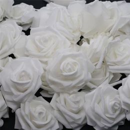 10pcs-100pcs White PE Foam Rose Flower Head Artificial Rose For Home Decorative Flower Wreaths Wedding Party DIY Decoration279d