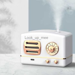 Humidifiers Retro Radio DC5V USB Air Humidifier Night Light Water Diffuser 3 Colours 200ML Mini Mist Maker Mute Cotton Philtre Humidifier YQ230927