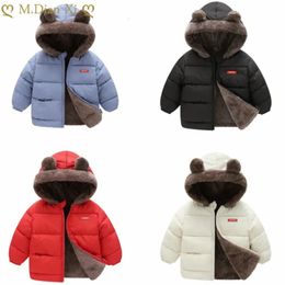 Jackets Baby Kids Jackets Boys Winter Thick Coats Warm Cashmere Outerwear for Girls Hooded Jacket Children Clothes Toddler Overcoat 26Y 230927