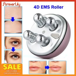 Face Massager EMS Wirelss 4D Roller Face Lifting Massager Micro-Current Tighten Face Wrinkle Removal Home Use Multi-Functional Beauty Device 230927