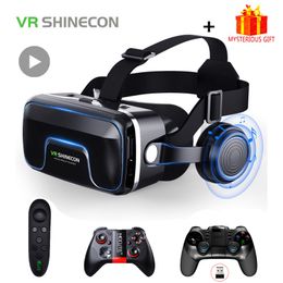 VR AR Accessorise VR Shinecon 10 0 Helmet 3D Glasses Virtual Reality Casque For Smartphone Smart Phone Goggles Headset Viar Video Game Binoculars 230927