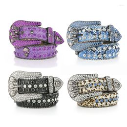 Belts Rock Buckle Woman Skull Decor Waist Western Cowgirl Y2K Girls Belt For Jeans Men