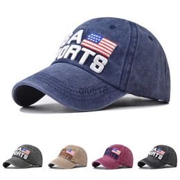 Ball Caps 5 Colours Embroidery USA Wash Vintage Baseball Cap Versatile Soft Top Cap Fashionable Sunscreen Hat for Men and Women x0927