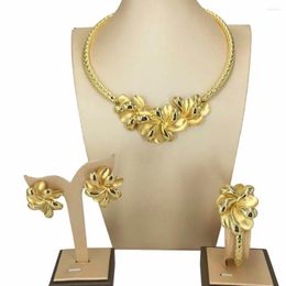 Necklace Earrings Set Yuminglai Flower Shape Jewelry Dubai Costume For Women Party FHK16055