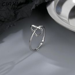 Wedding Rings CIAXY Sliding Hollow Love Ring Female Small Flower Buckle Open Thai Silver Jewellery Creative Gift