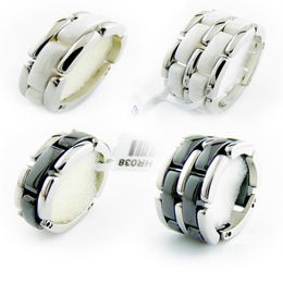 Fashion Jewellery Women love Ring Double row and single row black white Ceramic Rings For Women Men Plus Big Size 10 11 12 Wedding R276u