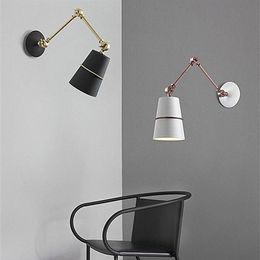 Wall Lamps Modern Long Swing Arm Black Lamp Sconce For Room Studio Beside Wandlamp Aplique De Pared Indroo Home Fixtures244n