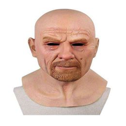 Cosplay Old Man Face Mask Halloween 3d Latex Head Adult Masque Suitable For Halloween Parties Bars Dance Halls Activities G220412257d