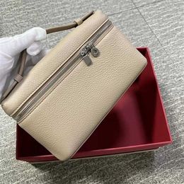 Loro Piano Shoulder Designer Evening Bag Cosmetic Bags Lp19 Cowhide Handbag One Crossbody Litchi Calfskin Bag Temperament Lunch Bag