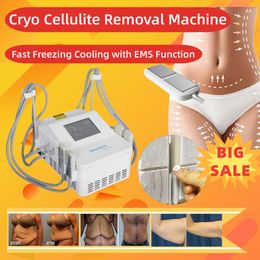 Portable Cryo and EMSlim 2in1 Slimming Machine 4 Fat Freezing Cooling Pads Cellulite Removal Cryolipolysis Muscle Stimulation Body Shaping Equipment