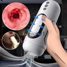 Masturbators Automatic Male Masturbator Cup Telescopic Vibrating Sounding Deep Throat Sucking Blowjob Masturbation Vagina Aircraft Cup Adult x0926