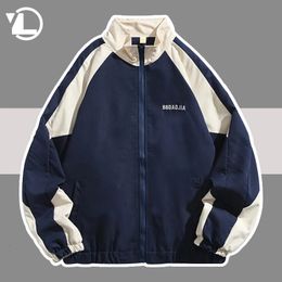 Mens Jackets Harajuku College Jacket Men Women Casual Patchwork Streetwear Windbreaker Coats Spring Autumn Stand Collar Thin Varsity 230927