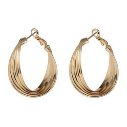 Hoop & Huggie Golden Big Round Earrings For Women Classic Ear Rings Shell Pattern Hoops Womens Gift Fine Jewellery Whole 2021253r