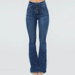 Women's Jeans Flare Denim Pants Women Y2k Aesthetics Loose Elastic High Waist Trousers Wide Leg Trendy Long Vintage