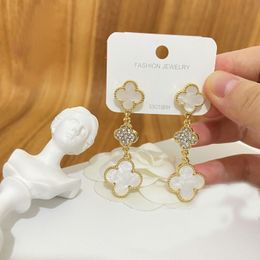 Brincos de luxo Brincos de garanhão feminino Gold Silver Silver Diamond Jóias de joalheria Ladies Fashion Letter Earings