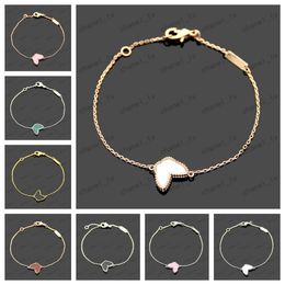 2024 Bracelets Designer Charm Bracelets Designer Jewellery VC Four Leaf Clover Mini Colored Shell Agate Butterfly Bracelet with Diamond Buck